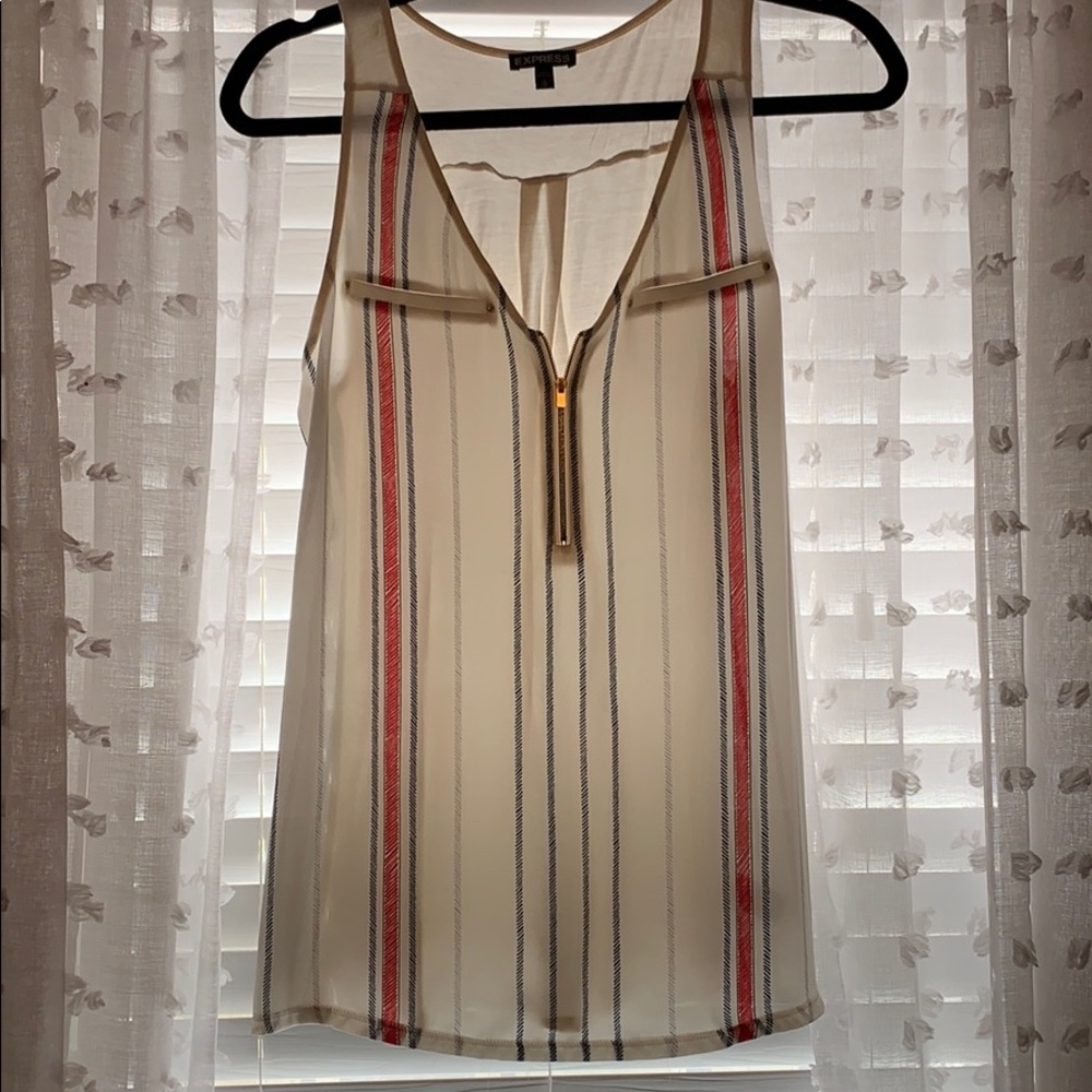 EXPRESS cream & gold blouse tank